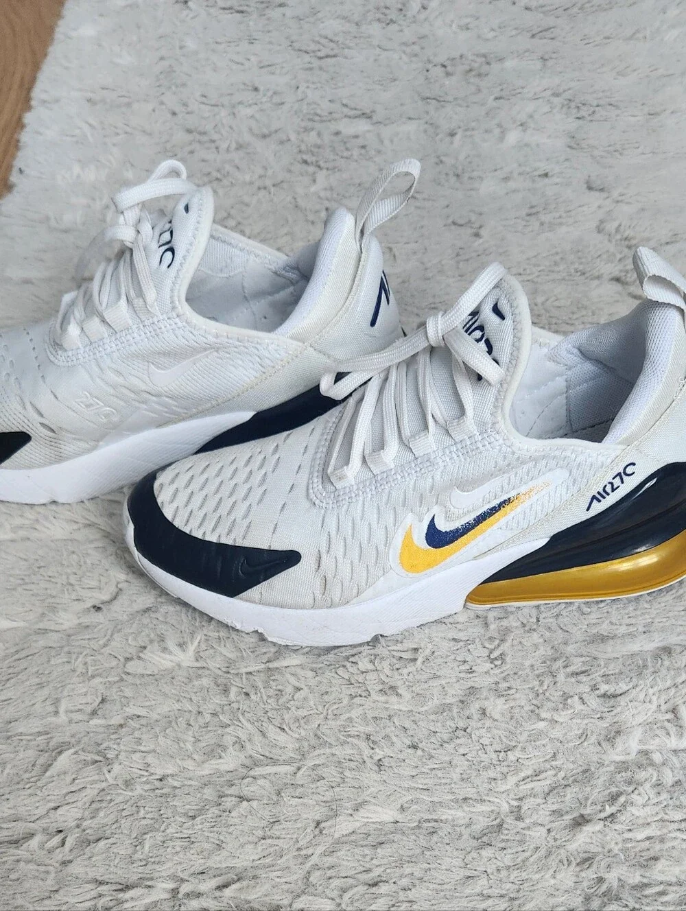 Nike White, Black & Gold Air 27C Low-Top Sneakers